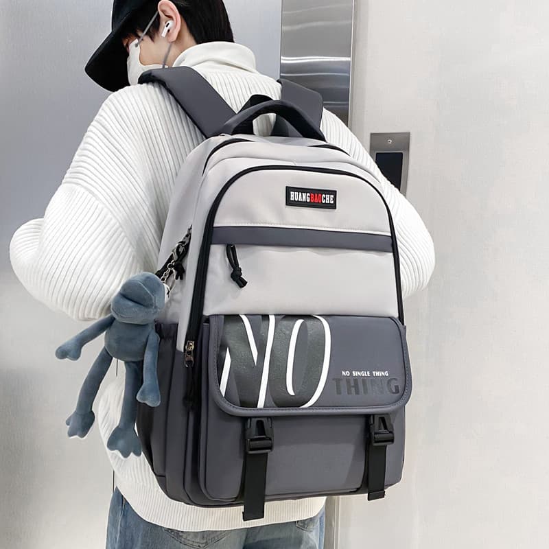 Street Wear Mochila Masculina 2025 Novo Estilo Estudante do Ensino Médio Mochila de Viagem de Grande Capacidade Feminina