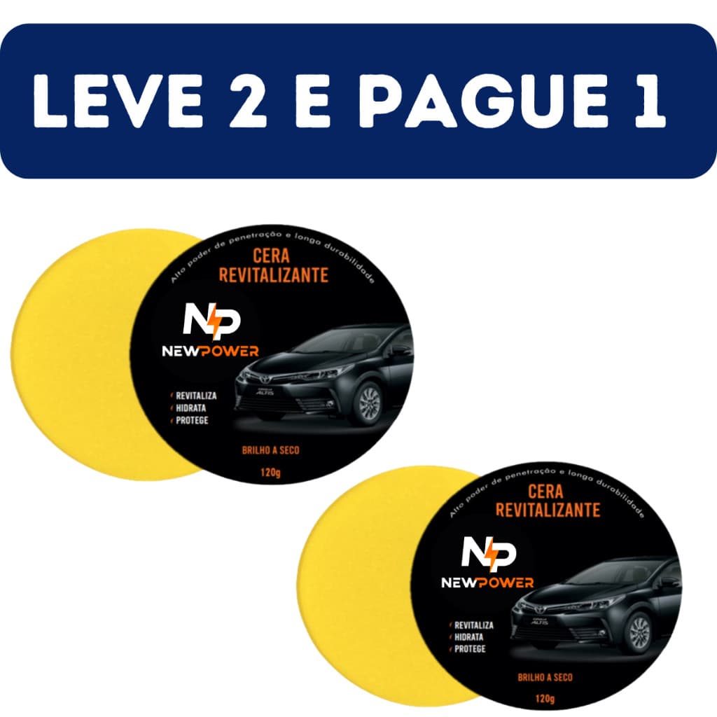 2 unidades cera Revitaliza plastico melhor New Power JF 0019