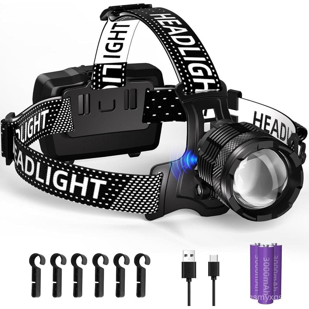 A lanterna de cabeça recarregável Zmoon está equipada com um sensor, oferece até 40 horas de iluminação, possui 3 modos
