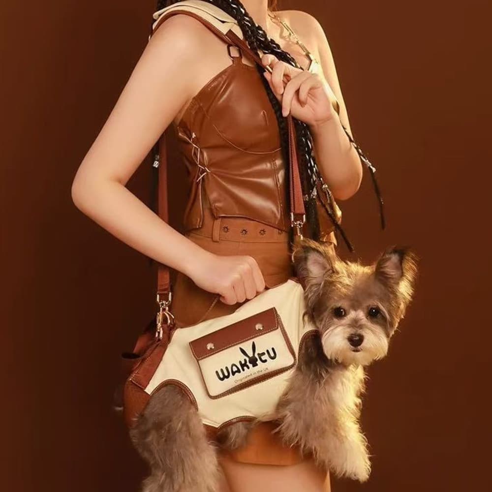 Pet Outing Peito Cinta Saco Pequeno Cão Gato Tração De Um Ombro Portátil Mochila Trela Combinação