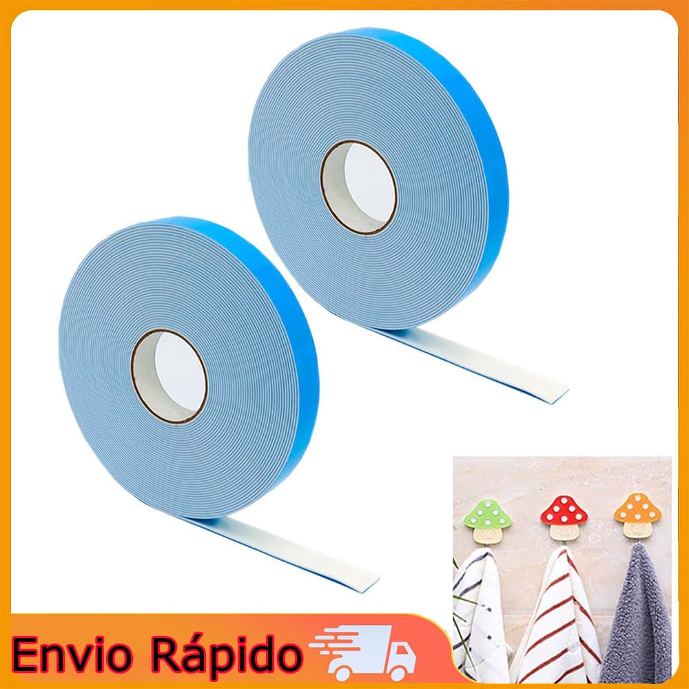 Fita dupla face de espuma de polietileno, 2 peças, 10mm * 50m, fita adesiva de fixação, fita dupla face, Material PE-azu