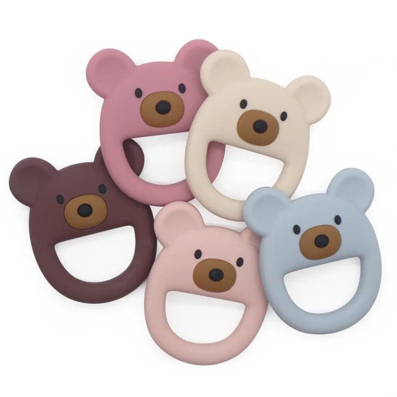 10 Peças Mordedor de Silicone em Forma de Urso Kawaii, Brinquedo Mordedor para Bebê, Presente para Chá de Bebê, Brinqued
