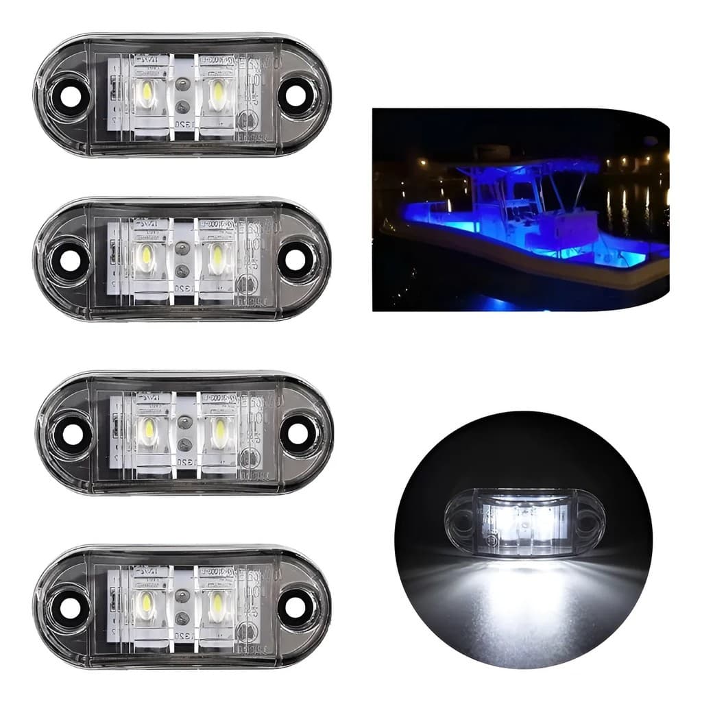Kit 4 Luz De Popa Cortesia Iluminação Barco Lancha Led 12v-24V