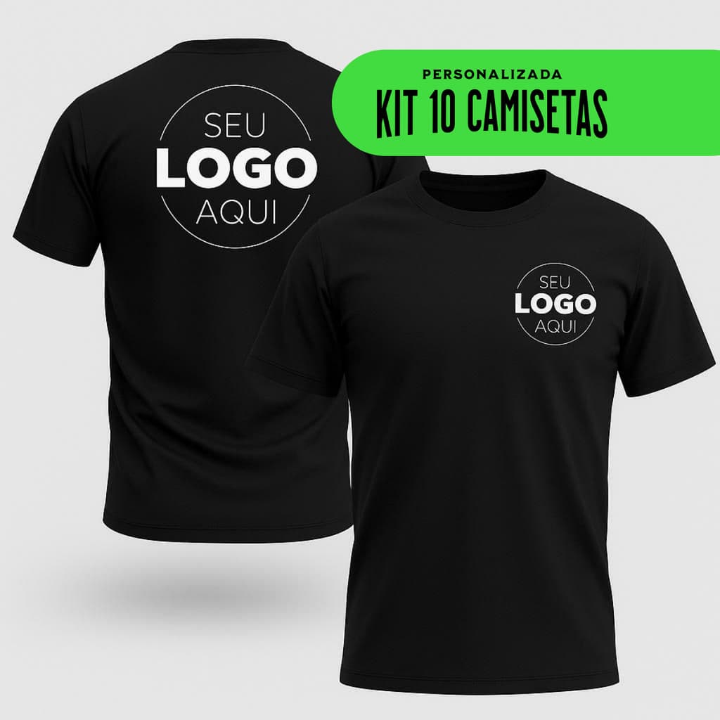KIT 10 Camisetas Personalizadas de Sua Empresa ou Estampa Preferida - 100% Algodão