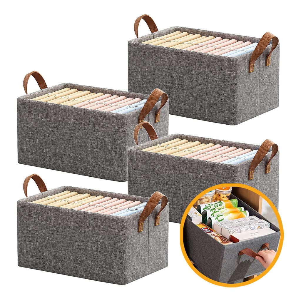 Cesto Caixa Organizadora Dobrável Guarda Roupa Grande 47x28x20