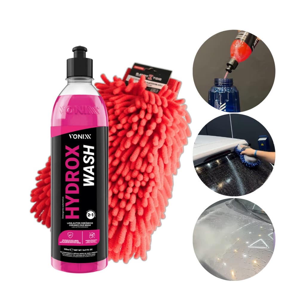 HYDROX WASH 500ML VONIXX + LUVA MICROFIBRA SGT