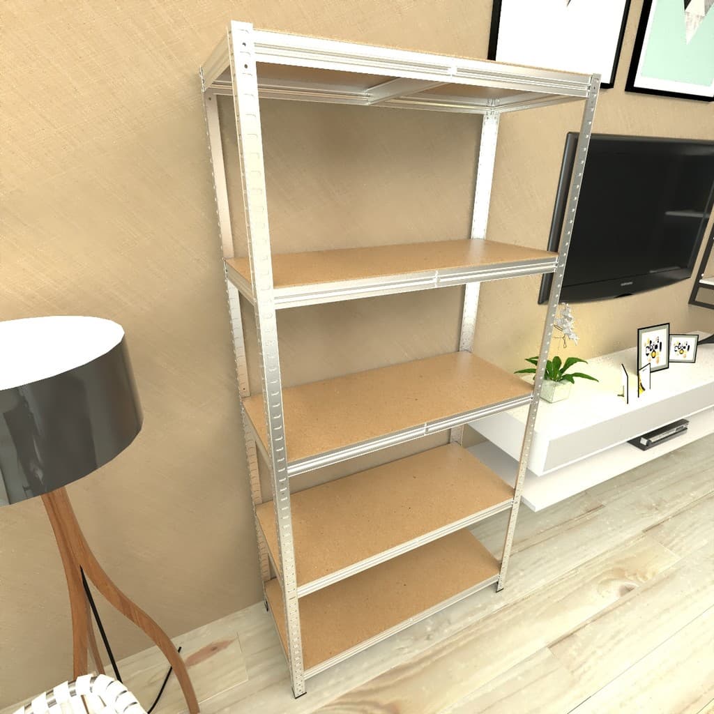 Estante para livros 5 nivieis com MDF CRU reforçada 180x90x37 40 kg por nivel