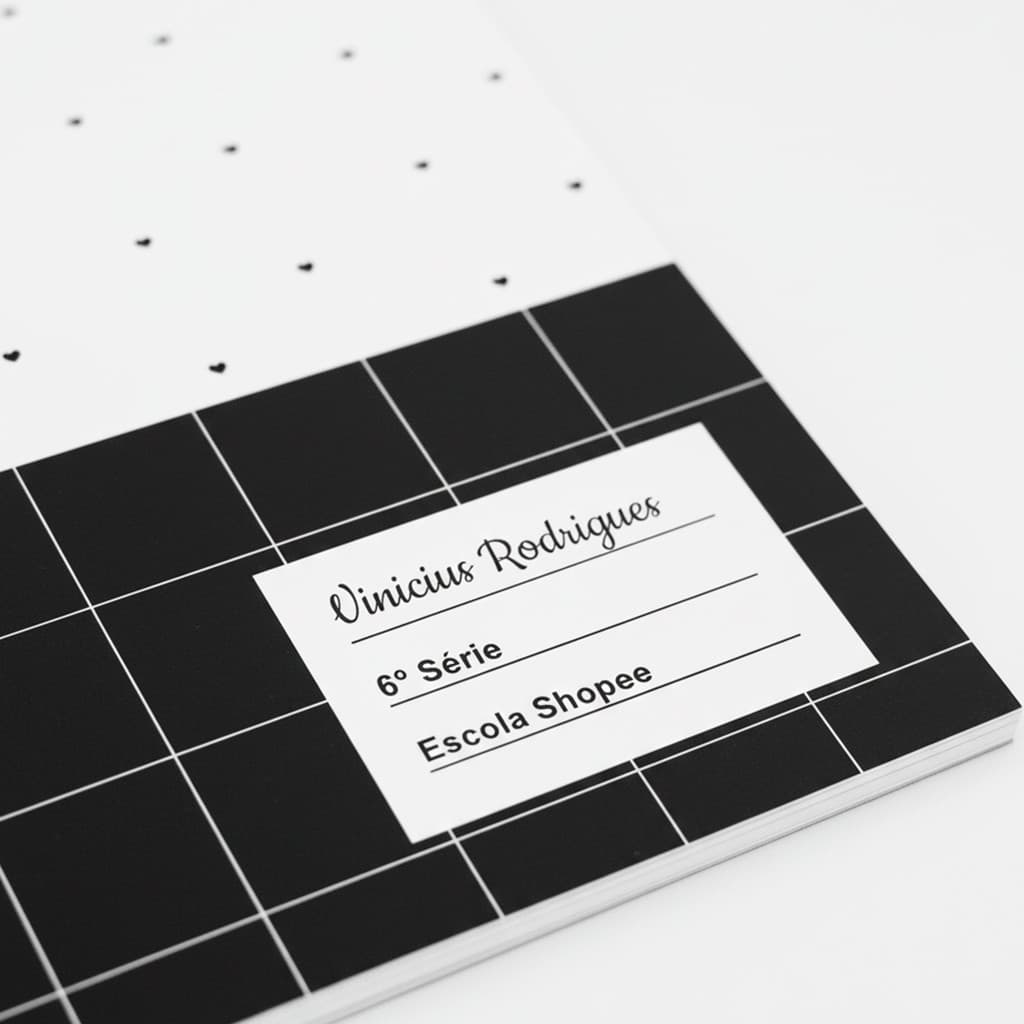 Etiquetas Personalizadas Escolares 7x4 cm – 30 Unidades para Cadernos, Livros e Materiais - Transparente ou Branca