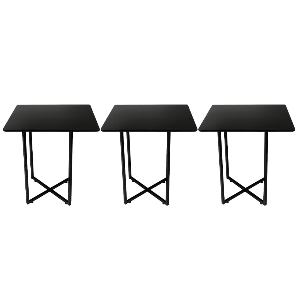 Kit 3 Mesas 76cm Pé Reguável Tampo MDF Quadrado C/ 60 cm Estilo Bistrô Pés Modernos