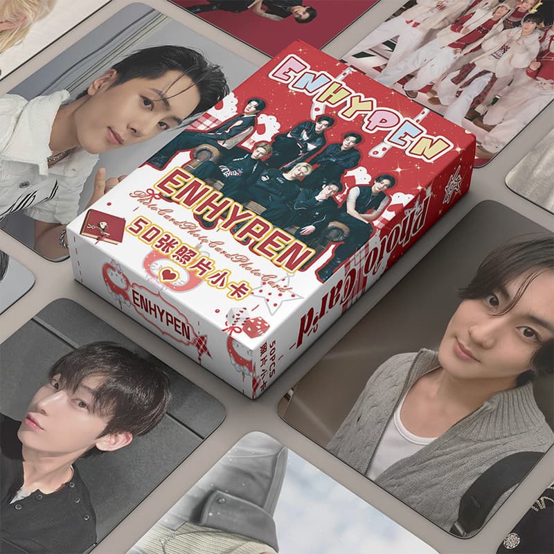 50 peças/caixa Cartão Fotográfico a Laser ENHYPEN Kpop Sunghoon JUNGWON SUNOO Álbum Lomo Postcard CYJD