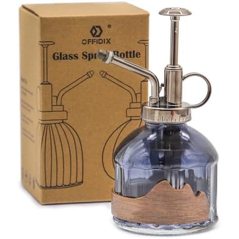 Offion Glass Plant Mister , 6.3 Polegadas De Altura Estilo Vintage Spritzer Bronze Plastic Top Pump Regador De Uma Mão F