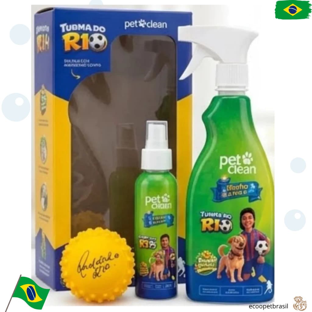 Kit Banho a Seco, Limpa Patas E Bolinha para cachorro cães e gatos Turma do R10 Pet Clean Brasil