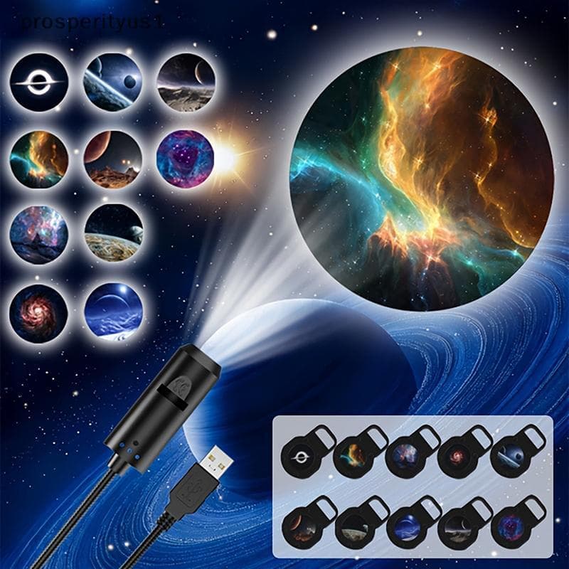 PRS LED Galaxy Projector Lamp 1 Modo De Luz Com 10 Slides De Intercâmbio Para Decorações De Festas Em Casa TY