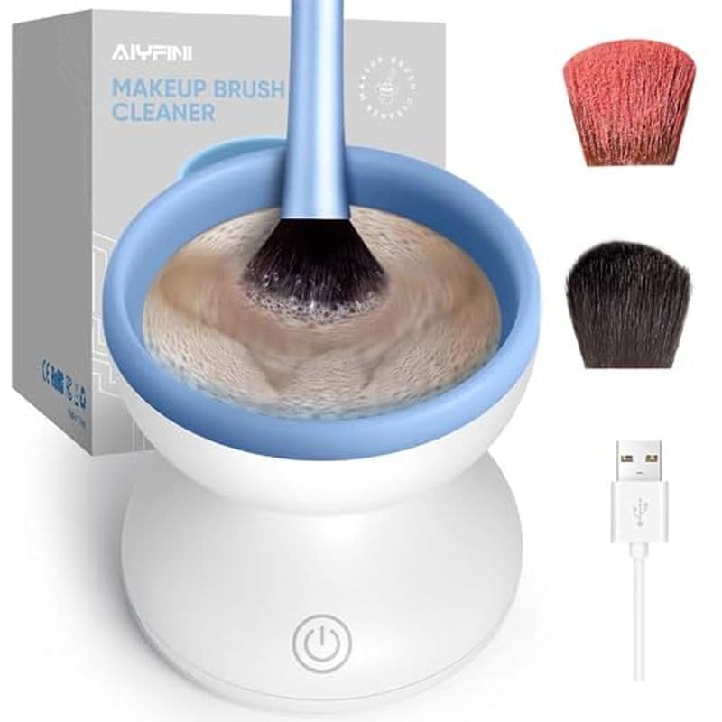 Máquina Elétrica De Limpeza De Pincéis De Maquiagem Alfifini , Fricção Poderosa Remove Resíduos Em Conjunto/Esponja/Sopr