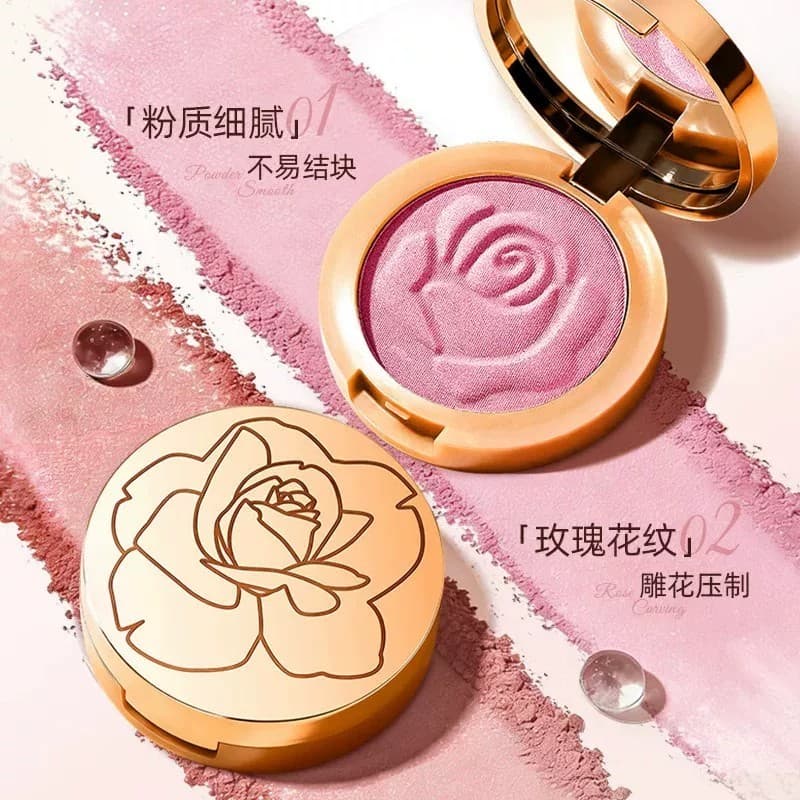 Rosa luz suave flor linguagem blush reparação rosto destaque brilho segurar maquiagem Natural fácil de colorir baixa sat