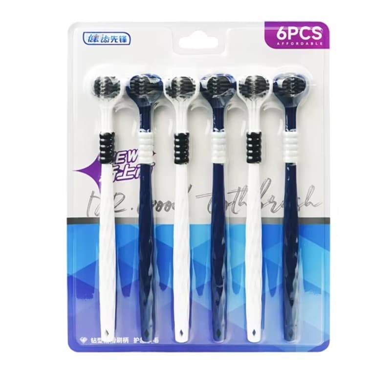 Escova de dentes manual 3D - 6 peças Macia