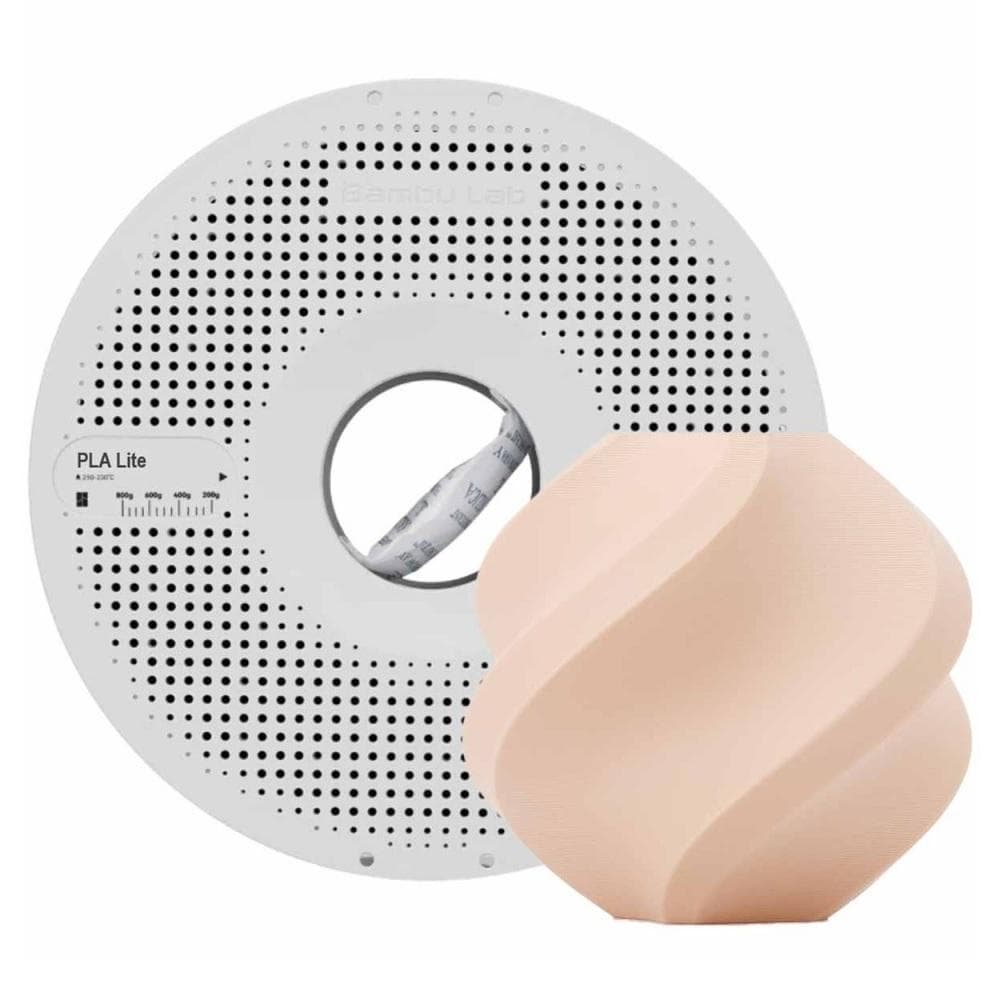 Filamento 1,75mm PLA Lite, 1kg, Bege Matte, para Impressora 3D, Com Carretel Reutilizável