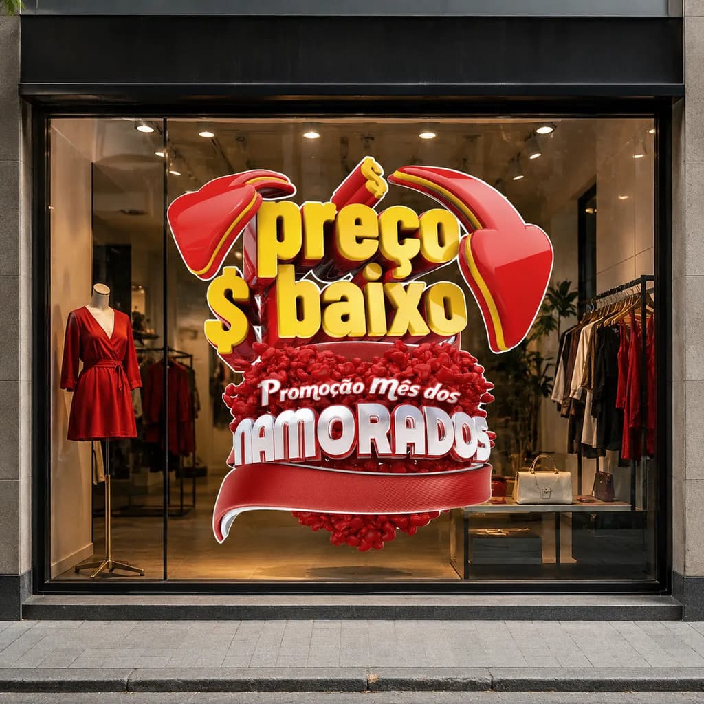 Adesivo Decorativo 3d Preço Baixo Dia Dos Namorados