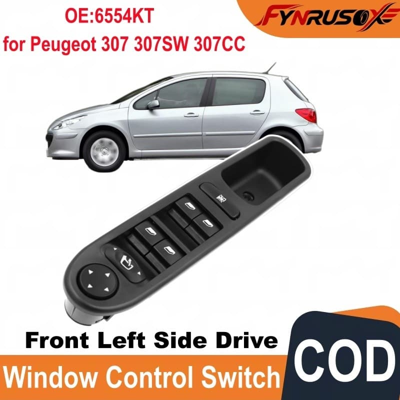 Interruptor Mestre Da Janela Elétrica 6554KT Controle Elétrico LHD Para Peugeot 307 307SW 307CC