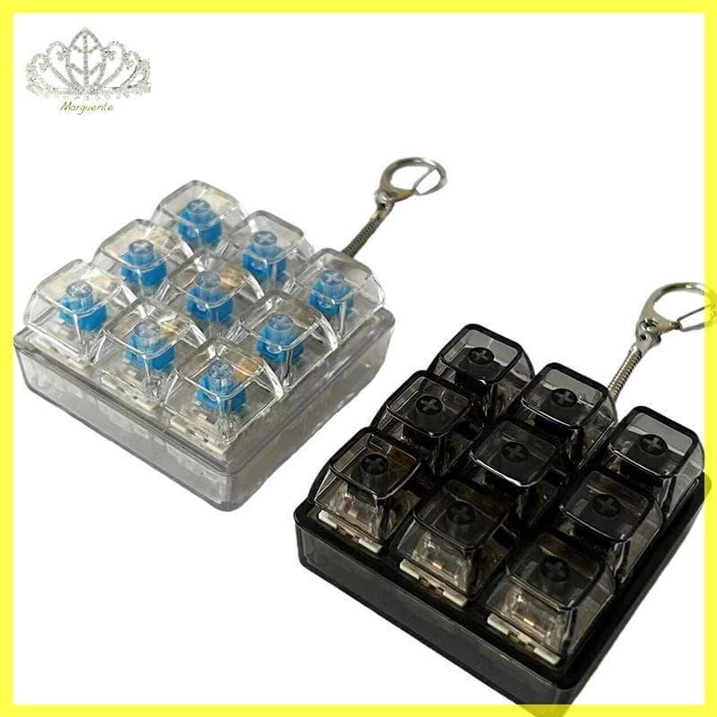 Margu 4/9 Teclas Teclado Mecânico Eixo Testador LED Alívio Do Estresse DIY Botão Keycap Chaveiro Brinquedos Presente Eri