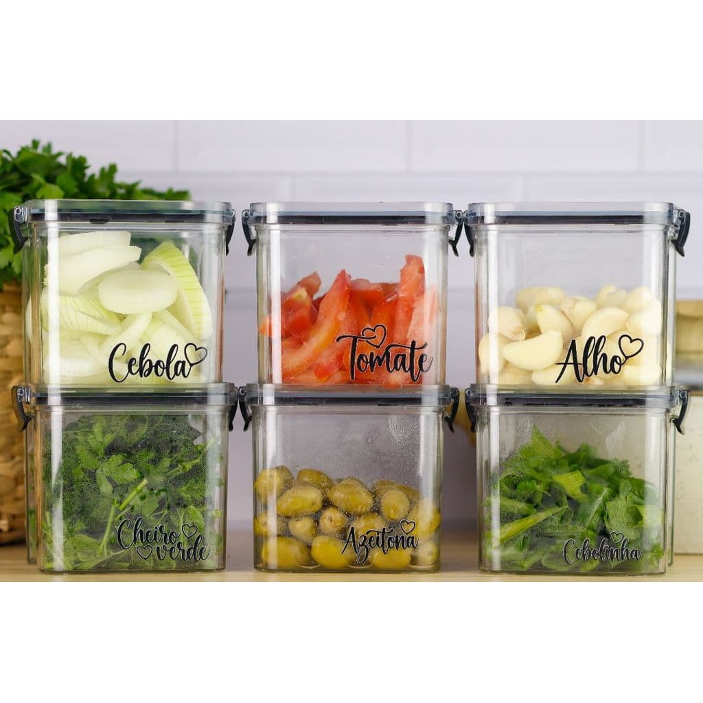 Potes Herméticos Geladeira Acrílico - Kit ou Unitário |Alimentos Frescos |Cozinha Organizada-800ml-G