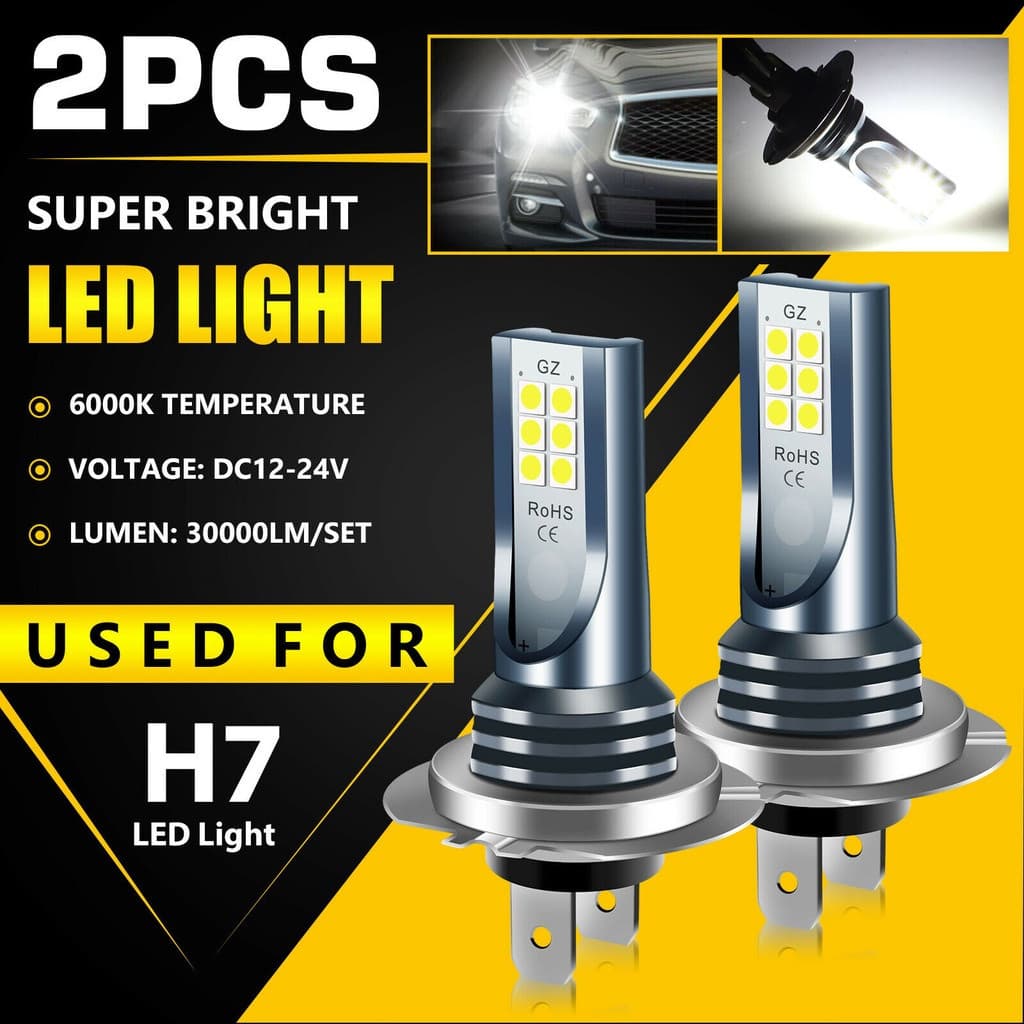 2 Pçs Luzes De Nevoeiro Do Carro Branco Led Luz 6000 K H7 H4 H11 9005 9006 Lâmpadas Peças Reposição Automóvel Iluminação
