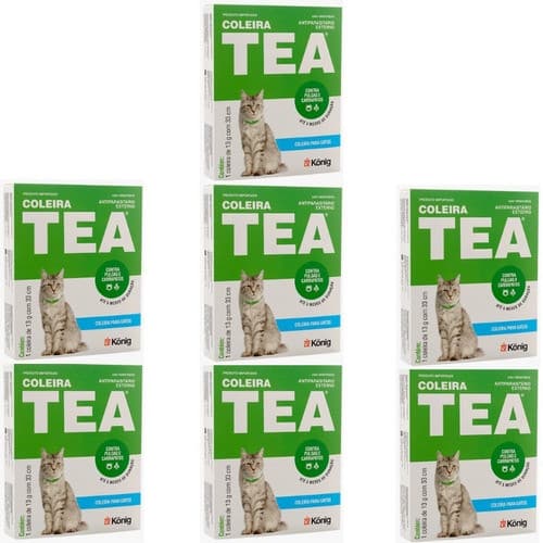 Kit 7 Un Coleira Tea 327 Antipulgas Para Gatos 13g 33cm