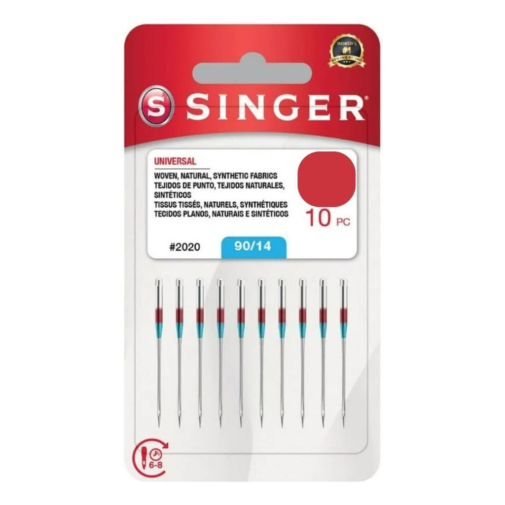 Kit Com 10 Agulhas Singer Para Máquina Costura Domestica 2020 Nº 90/14