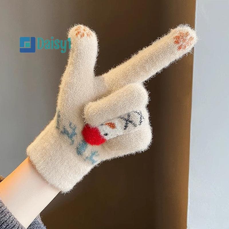 Daisy1 Moda Bonito Dos Desenhos Animados À Prova De Vento Quente Ciclismo Natal Luvas De Tela Sensível Ao Toque Para Mul