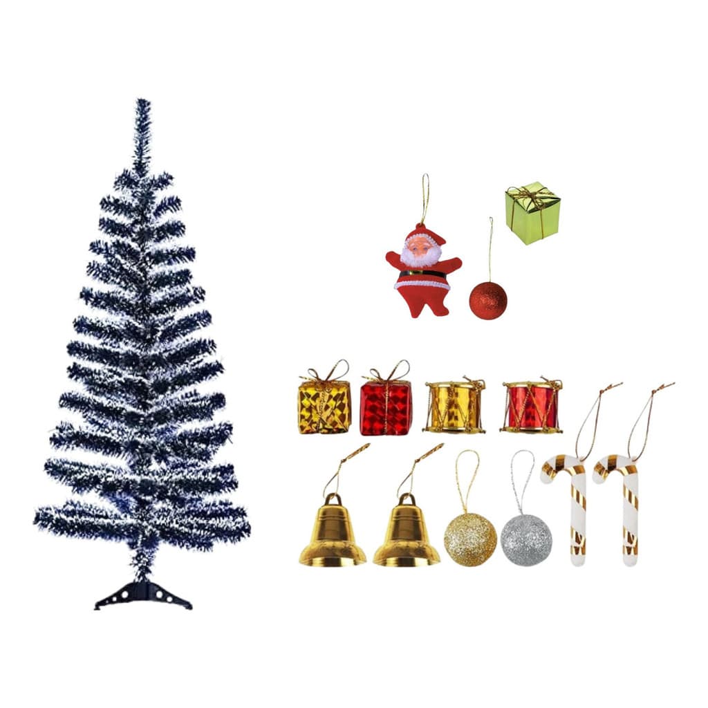 Árvore Nevada Natal Pinheiro 1,20m Kit Com Enfeite Decorada