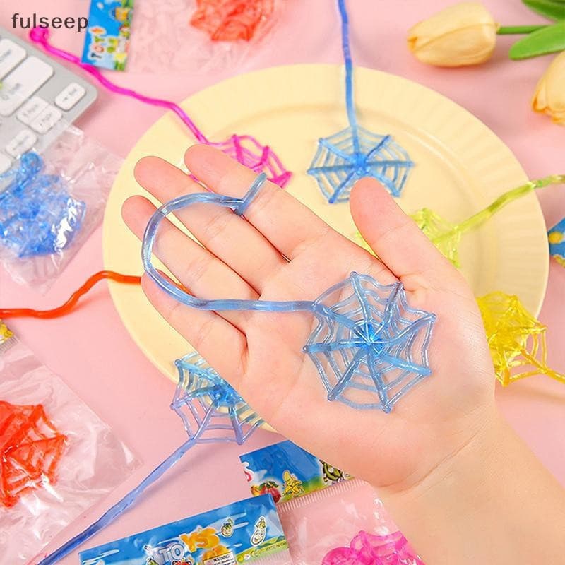 [fulseep] 10/20 Unidades De Brinquedos De Mãos Pegajosas Extensíveis , Teia De Aranha Divertida , Brinquedo Pegajoso Par