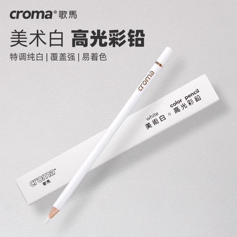 Com croma croma arte branco alto brilho lápis de cor branco estudante retrato pintura a cores preto branco quadrinhos es