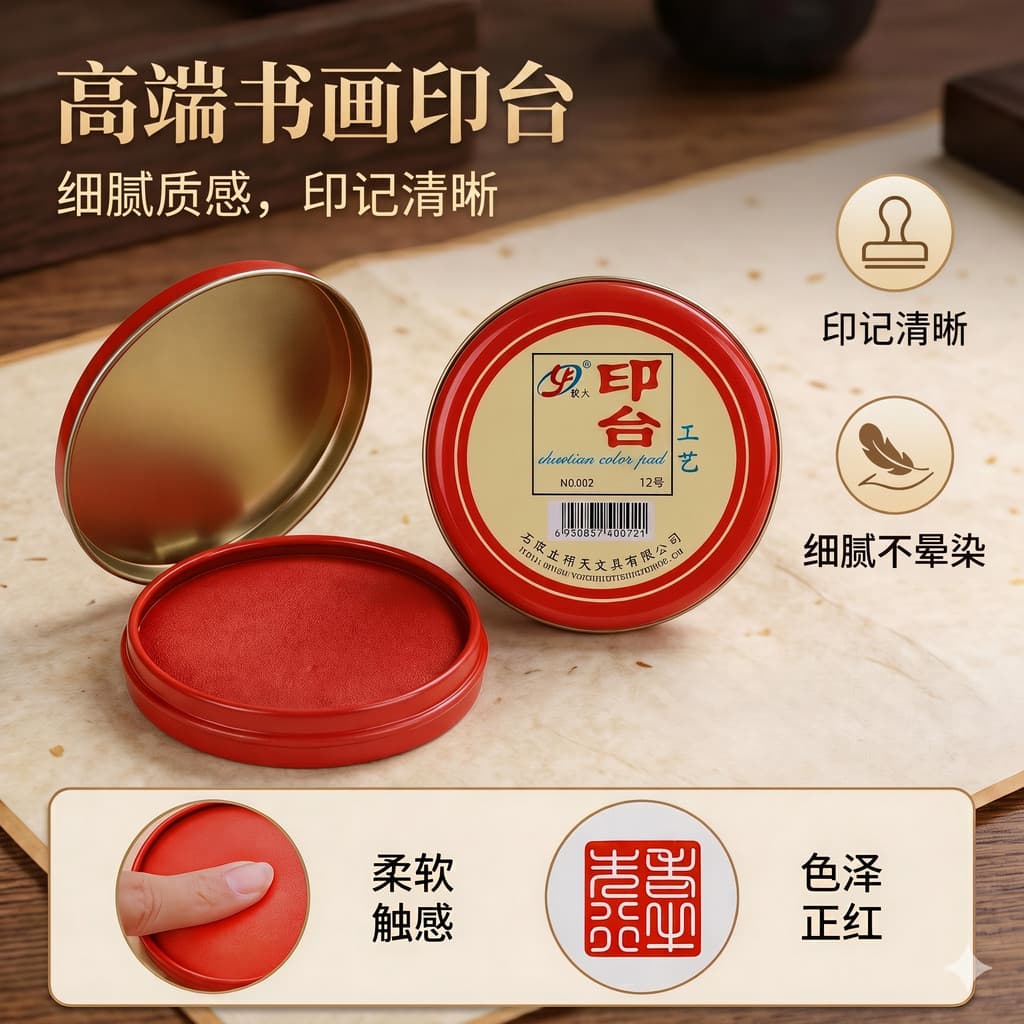 Almofada de carimbo vermelho almofada de selo grande artesanato de secagem rápida almofada de carimbo imprensa financeir