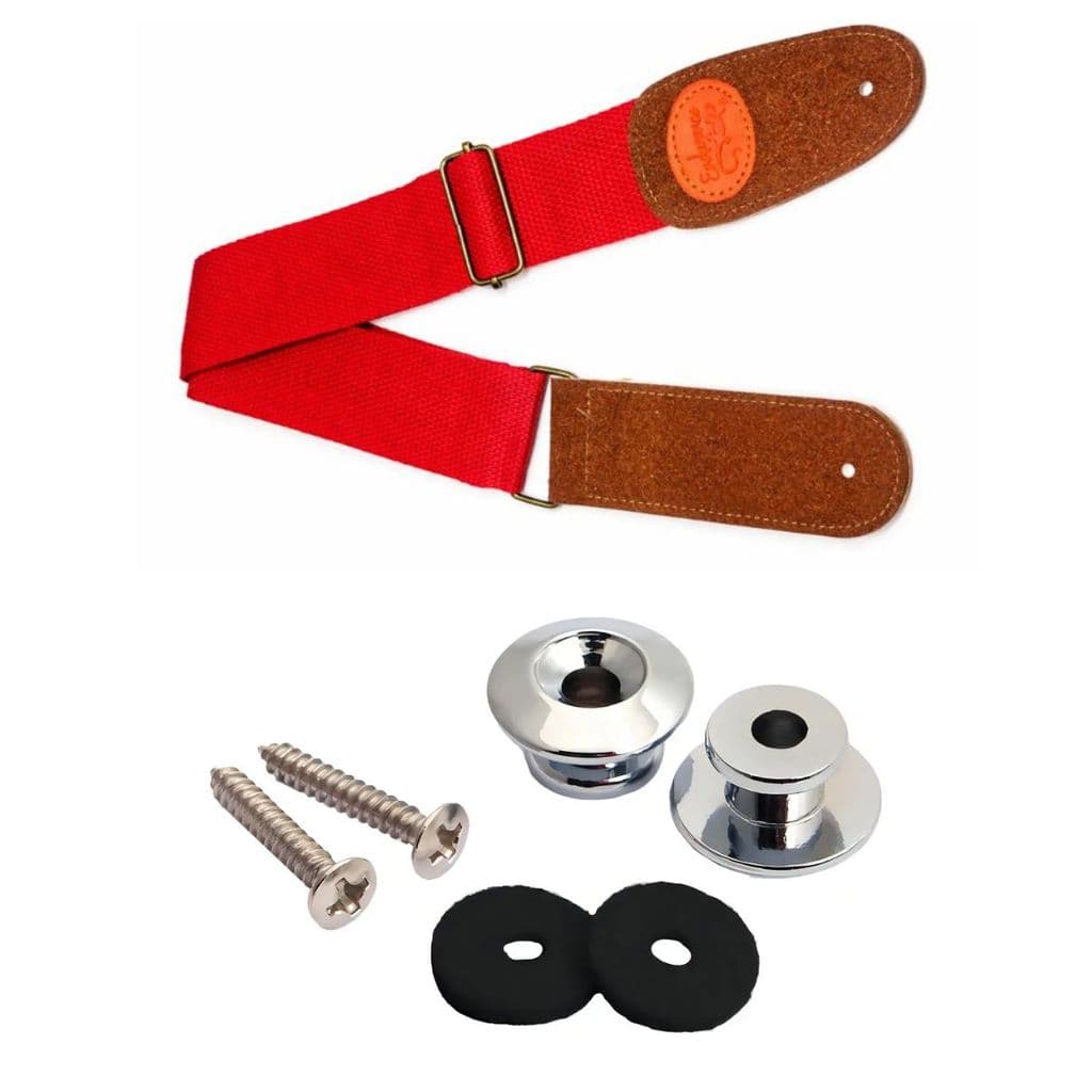 Kit Correia Ajustável Vermelha + Par de Roldanas