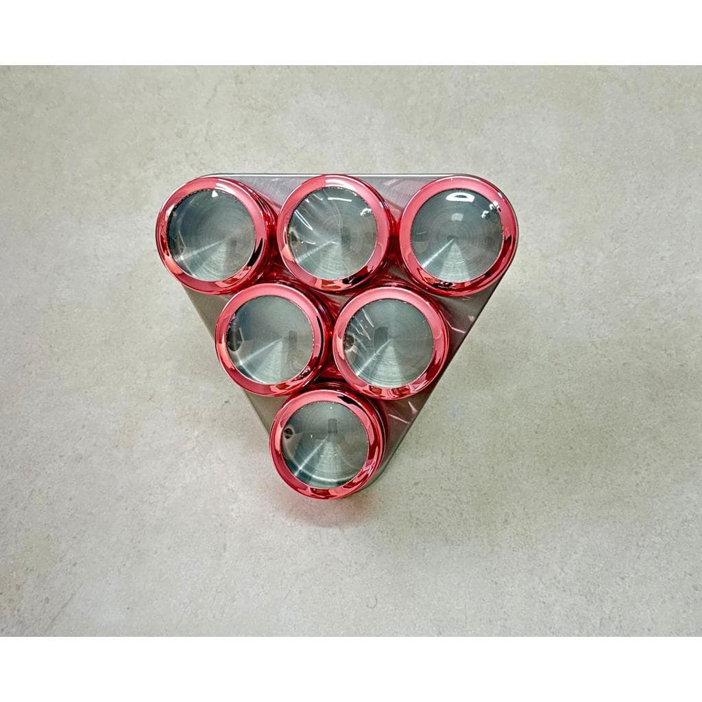 Porta Temperos Magnético Inox 6 Potes com Imã Organizador Cozinha Prático