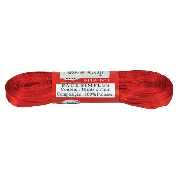 Fita de Cetim Vermelho N1 (07mm) Marca Kit 10 Metros