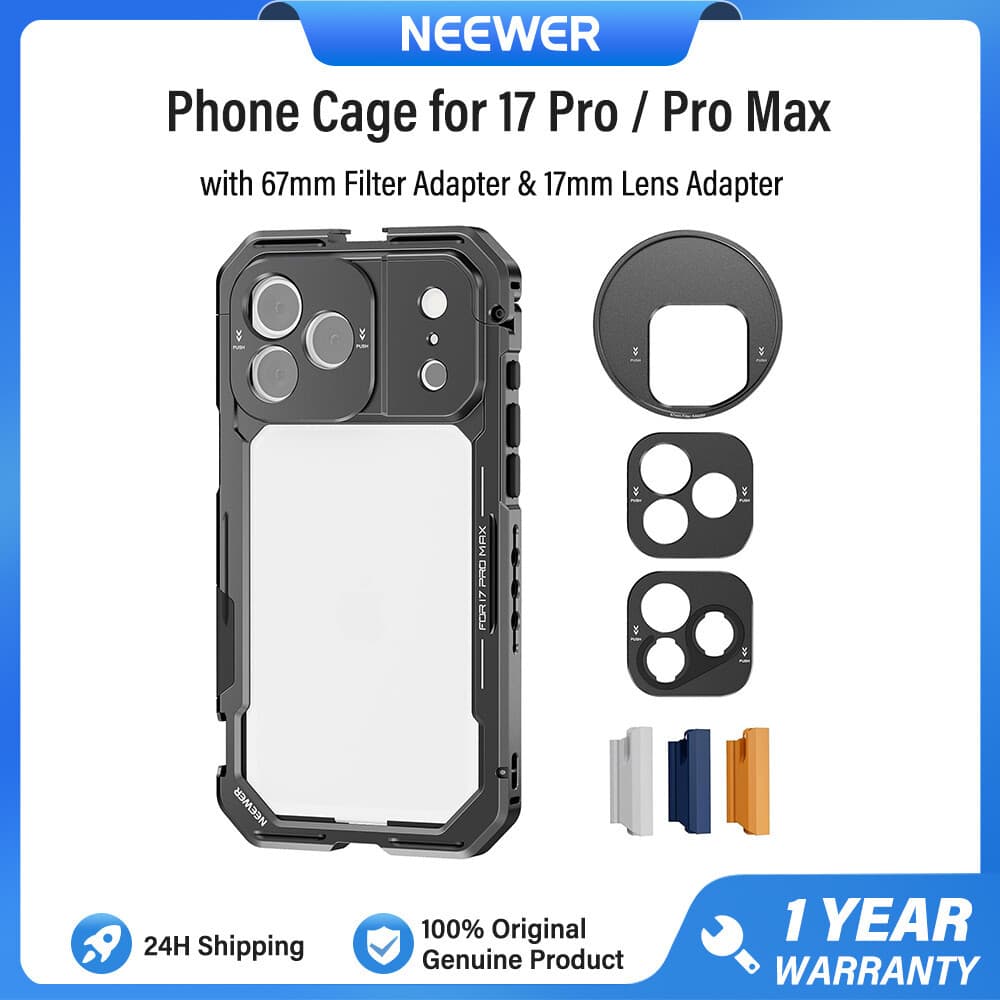 Equipamento De Gaiola De Telefone NEEWER Para iPhone 17 Pro/Max , Com Adaptador De Filtro De 67 Mm E Lente Placa Traseir