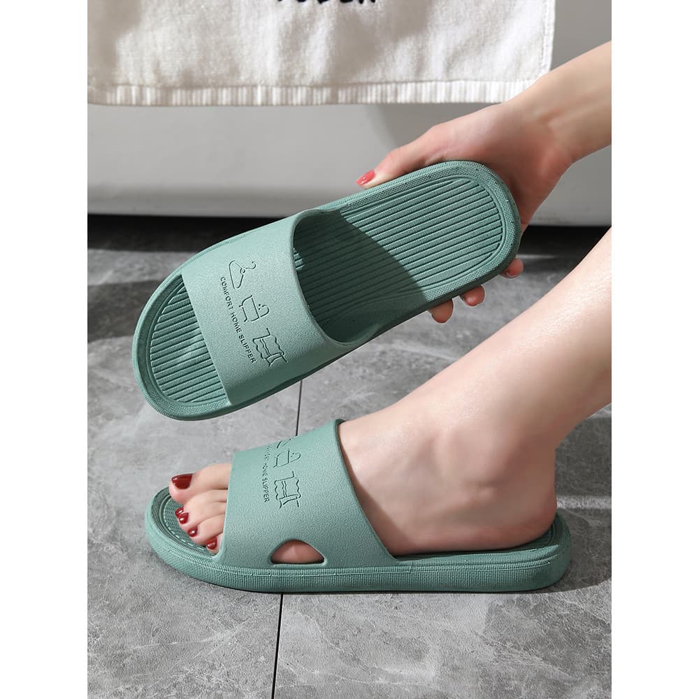 Verão plástico pvc sandálias banheiro centro de banho Universal sola macia Anti-deslizamento casa interior sapatos de ap