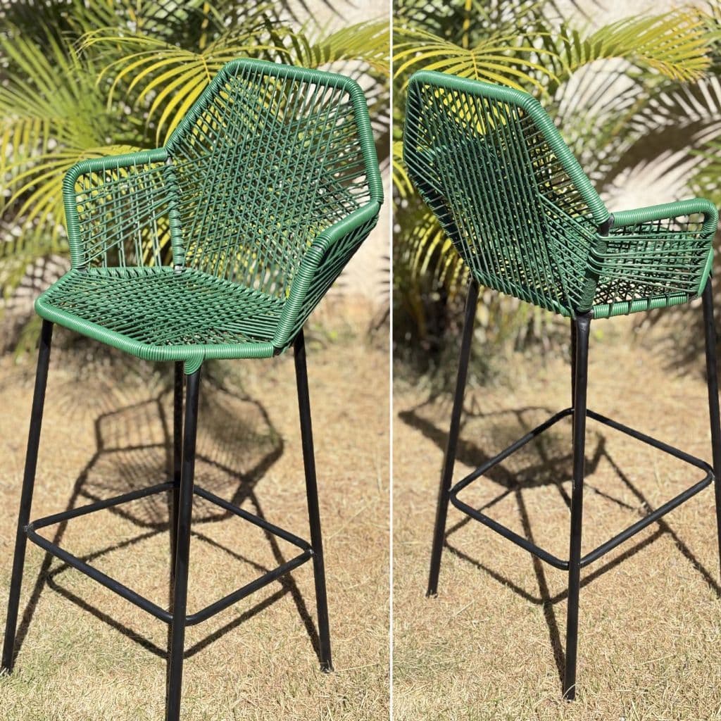Banqueta Alta Tropicália 107cm Fibra sintética Reforçada para área de churrasco cozinha bar