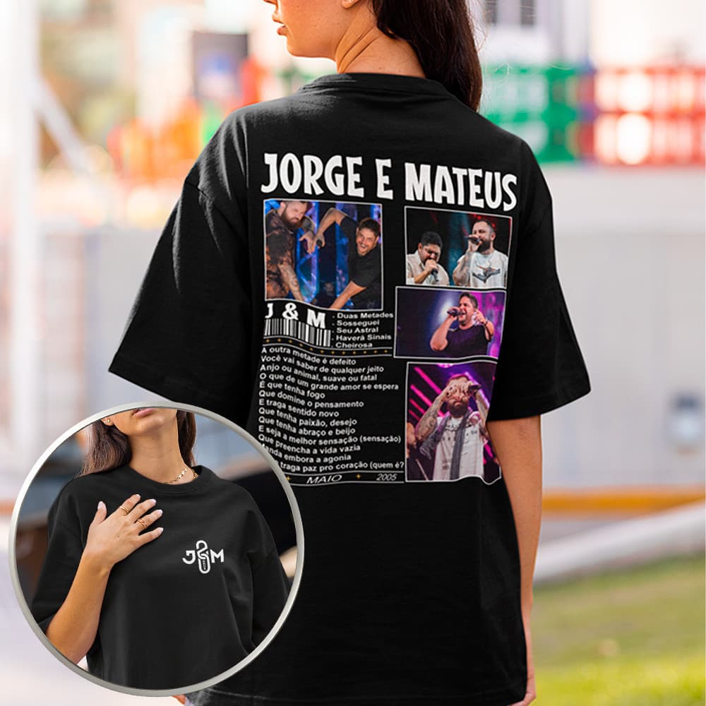 Camiseta Jorge e Mateus Camisa StreetWear Sertanejo Unissex Exclusiva Algodão 30.1 Qualidade Premium