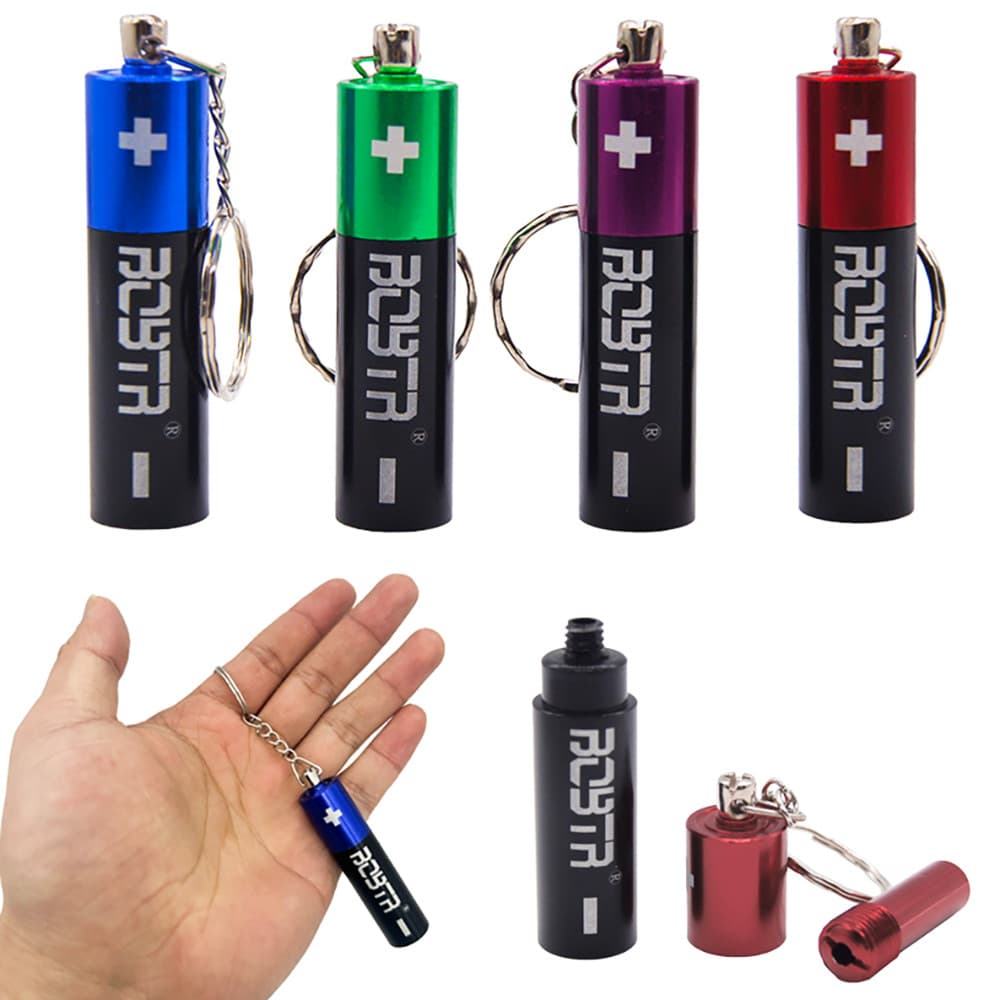 Mini Pingente Estilo Bateria De Metal , Design Destacável , Bolso Portátil , Canudo Multifuncional , Transporte Diário ,