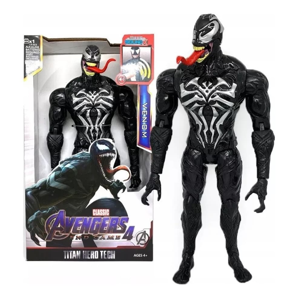 Boneco Venom 30cm - Com Som E Luz Brinquedo Infantil