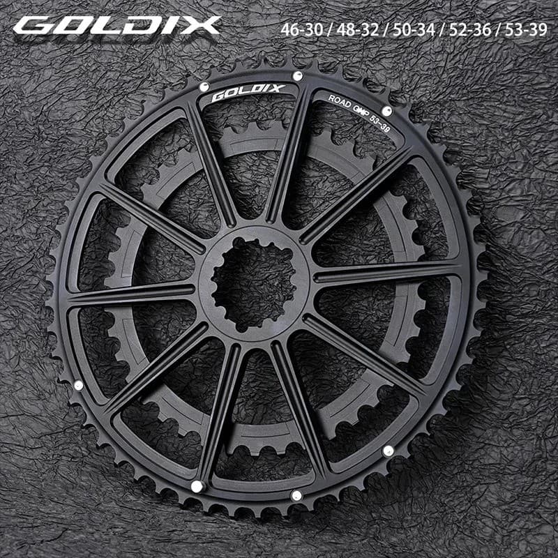 Conjunto De Coroa De Pedaleira Para Bicicleta De Estrada GOLDIX-53-39T 52-36T 50-34T 48-32T 46-30T-Compatível