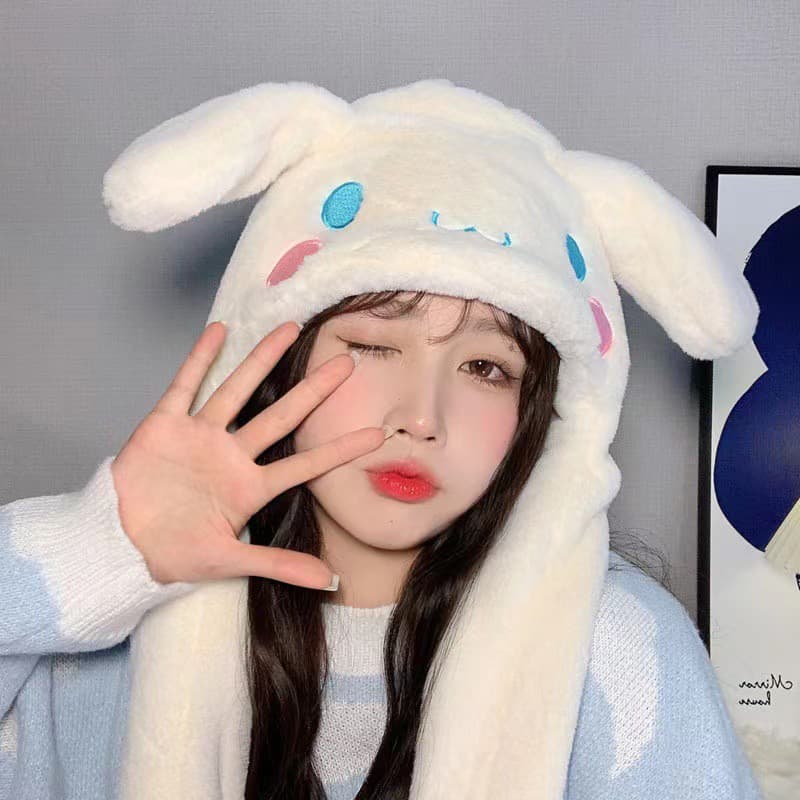 [Sanrio Jumping Up Cap Cinnamoroll Minha Orelha De Melodia Chapéu Em Movimento Kawaii Kuromi De Pelúcia Macia Brinquedos