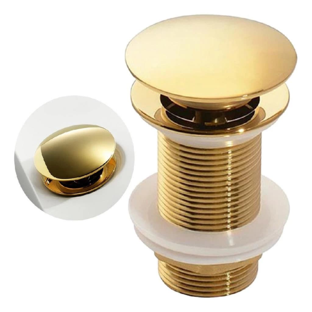 Válvula Click Dourada Para Cuba Banheiro Lavabo Design Inteligente Moderno De 1/4 Mede 4cm Largura