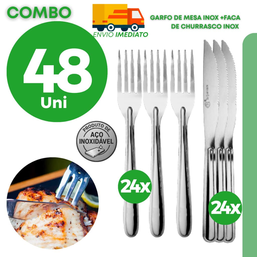 Conjunto Garfo Mesa Aço Inoxidável Restaurante Cozinha Chef Eventos Profissional Durável Polido Leve