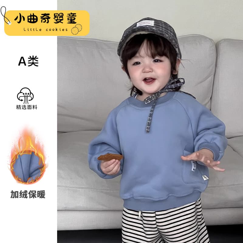 Roupas de bebê inverno bonito forro de lã moletom estilo ocidental calças quentes terno do bebê roupas de inverno novas
