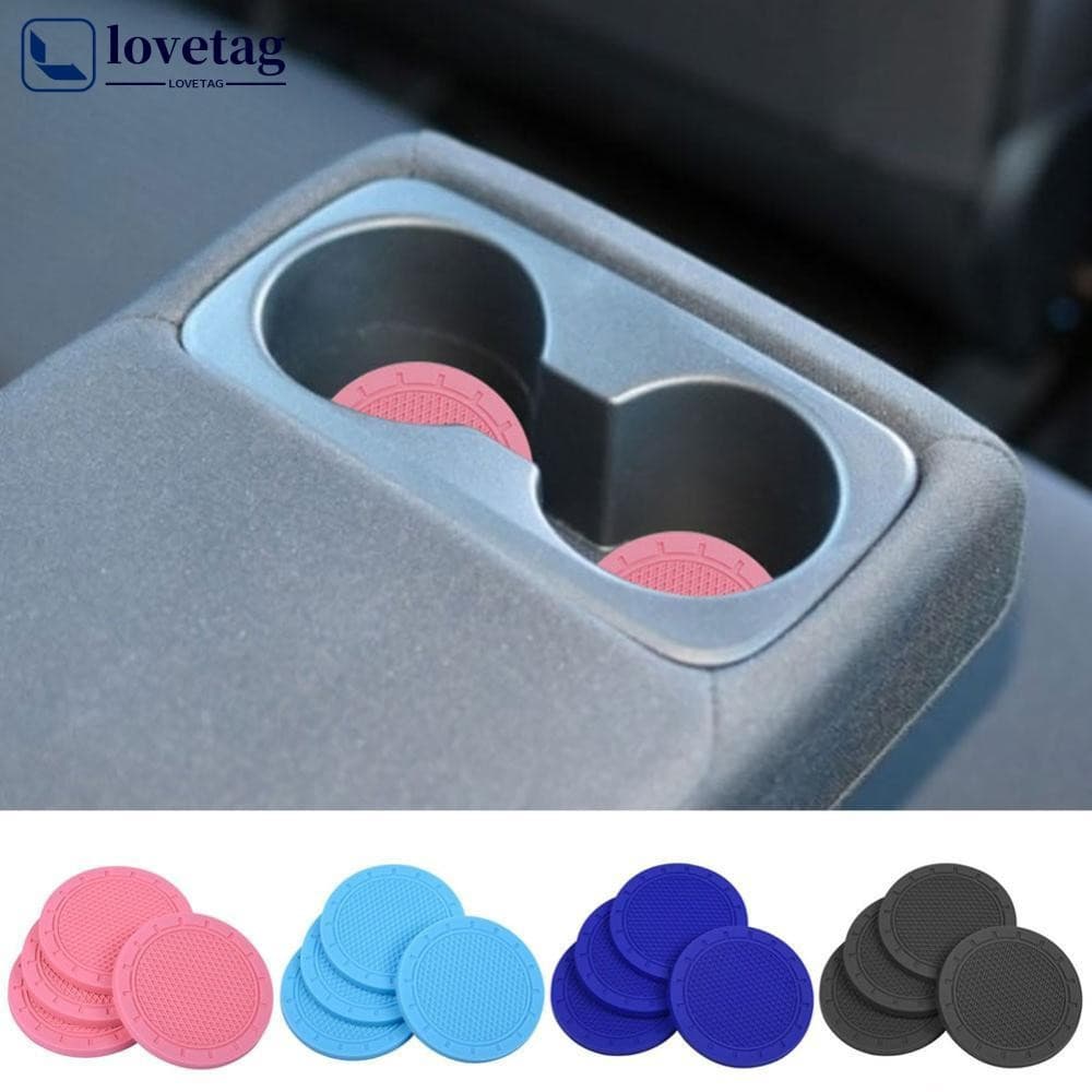 LOVETAG 2 Pçs/set Tapete De Copo Do Carro Borracha Veículo Coaster Água Garrafa Titular Almofada Antiderrapante Para Ace