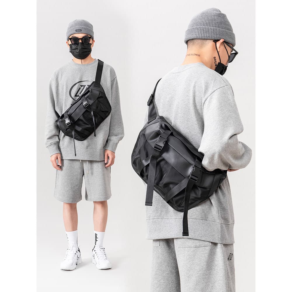 Bolsa mensageiro funcional ABOYS masculina, roupa de rua japonesa Casual, novo estilo, bolsa moderna de um ombro e grand