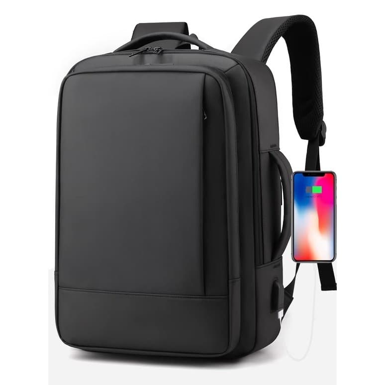 Mochila masculina mochila expansível de grande capacidade bolsa de bagagem de viagem de negócios 52cm bolsa para computa